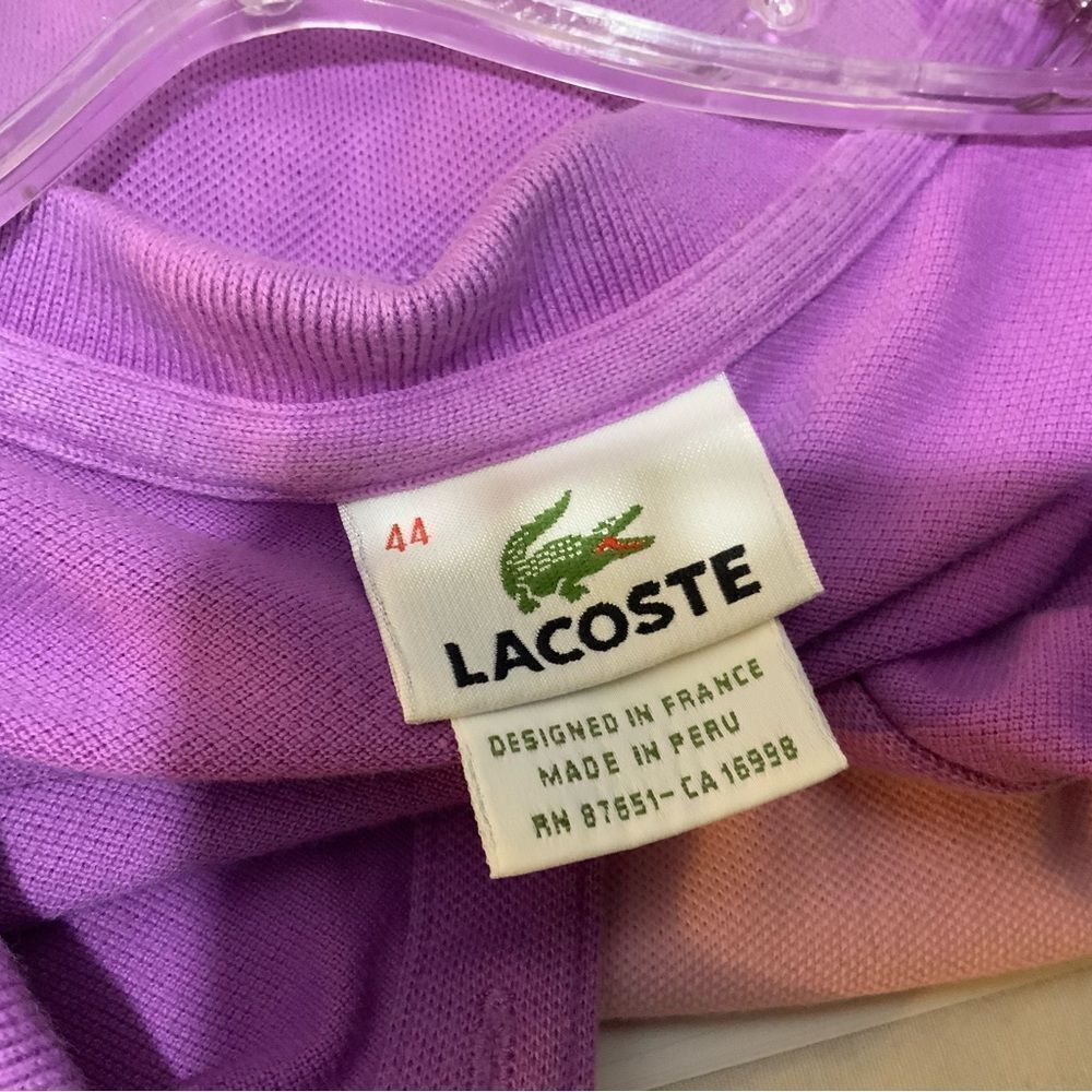 Bundle Retro Y2K Pink Lacoste Polo Shirt Size 44 - Picture 9 of 9
